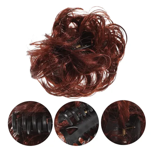 Miniatura 9 de OSALADI Pinzas para el cabello rizado, 2 piezas, pinza de pinza de peluca, moño de pelo falso de fibra As Shown 5