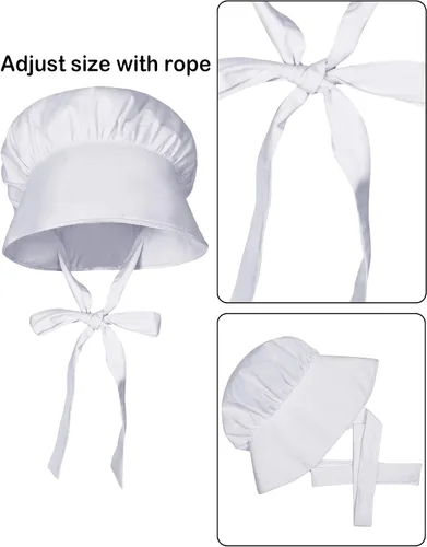 Miniatura 3 de SATINIOR Disfraz de peregrina de Halloween para mujer, delantal retro de cintura blanca con bolsillos para recuerdos de fiesta de Navidad
