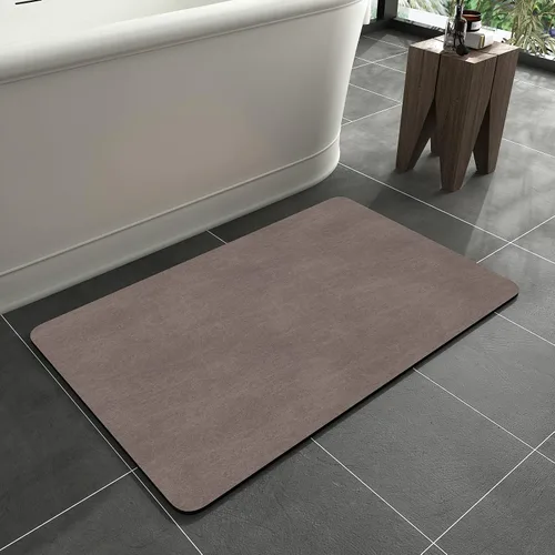 Miniatura 35 de MontVoo -Tapete de baño-Alfombras de baño delgadas antideslizantes para debajo de la puerta- Superficie de gamuza sintética absorbente, de secado