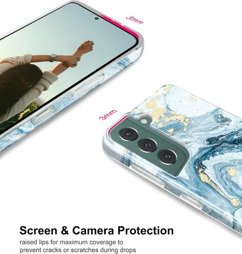 Miniatura 3 de Funda para Galaxy S22 con purpurina dorada, delgada, a prueba de golpes, TPU suave de goma de silicona, funda de teléfono para Samsung Galaxy S22 5G