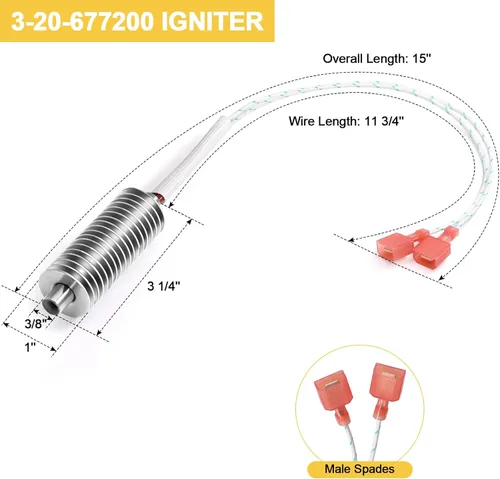 Miniatura 3 de Encendedor 3-20-677200 para Harman Accentra 52I, P68, P43, Absolute 63, XXV, Advance, P35i Piezas para estufas de pellets, Harman Estufas de pellets