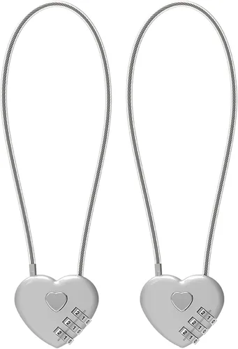 Miniatura 8 de Cerradura de combinación de 3 dígitos, cerradura de cable combinada con código, candado pequeño de combinación, para equipaje, maleta, casillero