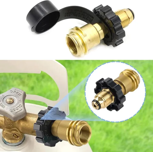 Miniatura 7 de Adaptador universal de tanque de propano que convierte POL a QCC1 / Tipo 1, POL a conector de propano QCC