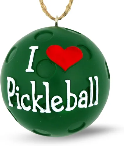 Miniatura 9 de Needzo Adorno de Navidad de Pickleball, decoración festiva para árbol de vacaciones, regalo para amantes de las bolas de pepinillo, 2.5 pulgadas