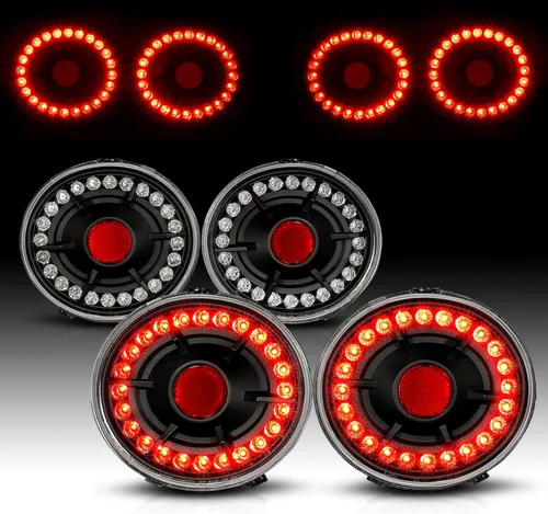 Miniatura 2 de AmeriLite L.E.D - Luces traseras negras para Chevy Corvette/Covette Z06, lado del pasajero y del conductor Negro