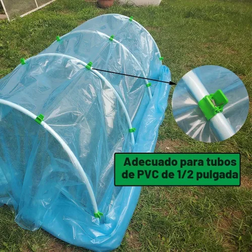 Miniatura 3 de Abrazaderas de invernadero para tubos de PVC de 1/2 pulgada, aros de invernadero, marco de soporte, túnel de cultivo, estacas de soporte de plantas