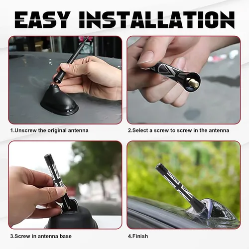 Miniatura 6 de x xotic tech Antena corta para automóvil con bandera de Union Jack compatible con Mini Cooper todos los modelos de 3 pulgadas (negro/gris)