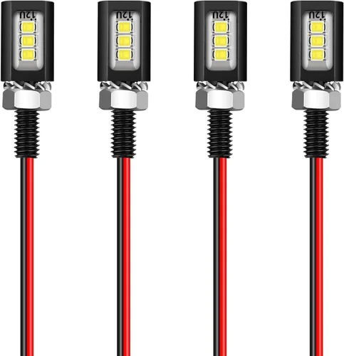 Miniatura 8 de Linkstyle 4 piezas luces LED de matrícula de 12V, lámpara de tornillo de etiqueta de matrícula de 8000K, impermeable, luces de bombilla LED