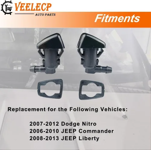 Miniatura 4 de Kit de pulverización de limpiaparabrisas delantero compatible con Commander Liberty 2006-2010 - Nitro 2007-2012 (paquete de 2)