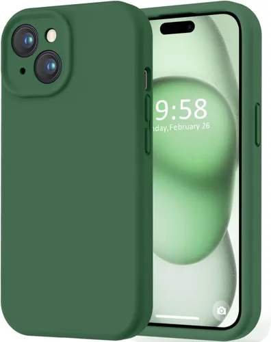 Miniatura 228 de LOVE 3000 Compatible con Funda para iPhone 15, [Cámara de Cobertura Completa de Silicona Suave] [Protección contra Caídas de 8 pies], Forro de Negro