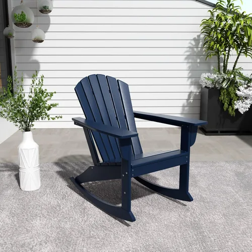 Miniatura 19 de WestinTrends Dylan - Silla mecedora Adirondack de plástico de polietileno para exteriores, color negro