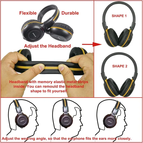 Miniatura 6 de SIMOLIO Auriculares IR para coche DVD compatibles con uConnect VES Dodge Grand Caravan y Chrysler Town & Country y Honda Odyssey & Jeep, auriculares
