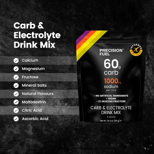 Miniatura 4 de Precision Fuel PF60 Mezcla de Polvo para Bebida de Carbohidratos y Electrolitos para Hidratación y Energía - Nutrición Deportiva de Resistencia