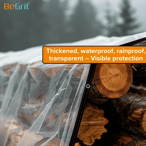 Miniatura 5 de BeGrit Clear Tarps - Lona impermeable resistente con ojales, a prueba de polvo, impermeable, resistente al viento, para invernadero, jardín, patio