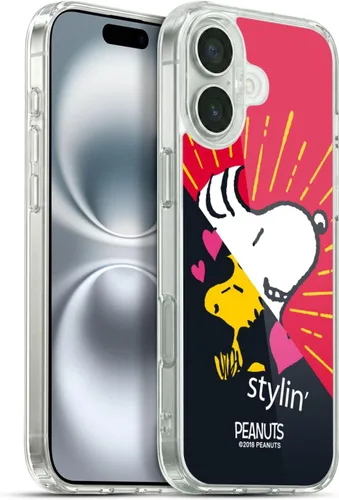 Miniatura 371 de Head Case Designs Funda de gel con licencia oficial de Peanuts Snoopy & Woodstock Halfs and Laughs [protección de grado militar] compatible