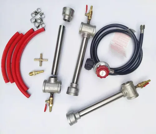 Miniatura 3 de Quemadores de triple forja de gas con regulador Horno de fusión de metal forja de propano Fabricación de cuchillos de herrero