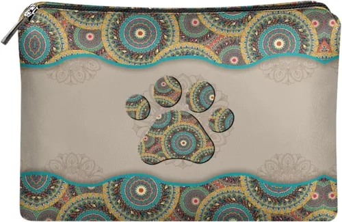 Miniatura 7 de Flashideas Bolsa de maquillaje portátil de cuero impermeable bolsa de cosméticos embrague maquillaje cepillo bolsa, Estampado De Mármol Azul 1