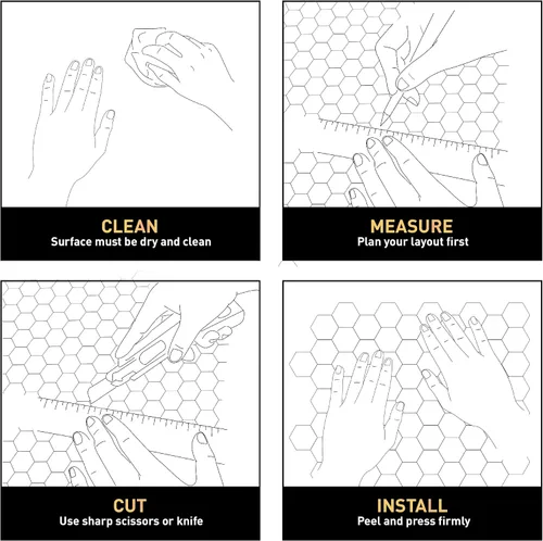 Miniatura 6 de Azulejo hexagonal para despegar y pegar (muestra de muestra: 5 x 4 pulgadas)