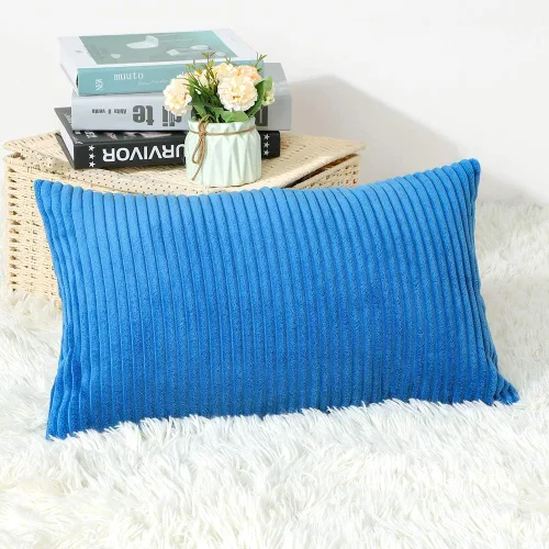 Miniatura 33 de Artscope Fundas de Almohada de Pana a Rayas Acogedoras Súper Suaves Decorativas Oblongas Fundas de Almohada Decorativa Funda de Cojín para Sofá
