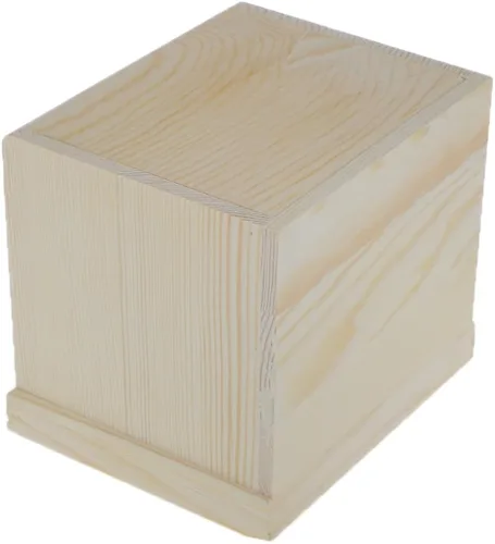Miniatura 8 de dovewill Natural Unfinished Caja de joyas de madera pequeños 2cajones Pecho Caso vidrio Espejo