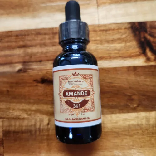 Miniatura 4 de HENRI ET VICTORIA Fragancia de aceite de barba Amande Fabricado en Canadá por expertos artesanos Ingredientes hidratantes, no grasos, naturales