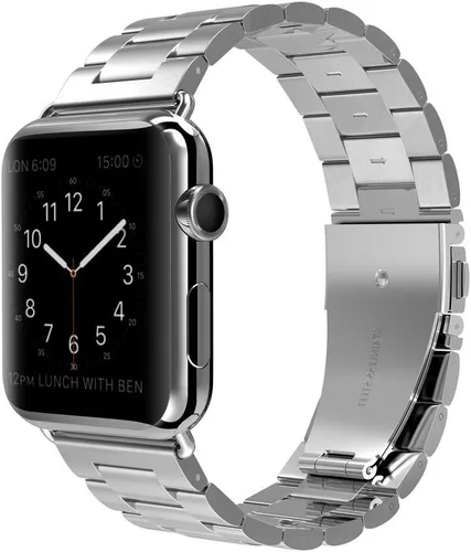 Miniatura 11 de Correas de metal compatibles con Apple Watch de 41 mm, 40 mm, 38 mm, correa de cadena de acero inoxidable elegante para mujeres iWatch Series Negro