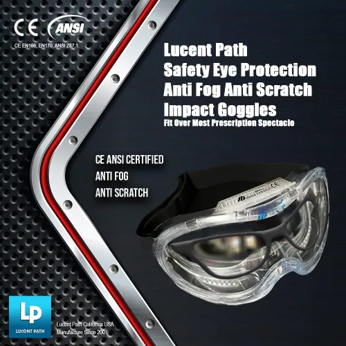 Miniatura 3 de Gafas de seguridad antivaho, antiarañazos, certificado CE ANSI, transparente, resistente a los impactos, protección ocular
