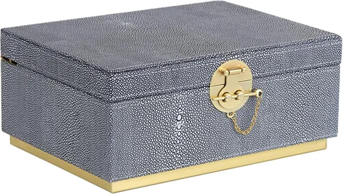 Miniatura 10 de HofferRuffer Elegante Caja Decorativa de Cuero Sintético, Organizador de Caja de Joyería de Almacenamiento, Soporte Organizador de Cosméticos Grande