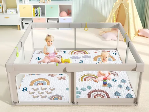 Miniatura 6 de Alfombra de juego Boho Rainbow 50x50 para parque infantil Lavable, portátil, antideslizante, plegable, para gatear al bebé y estar boca abajo
