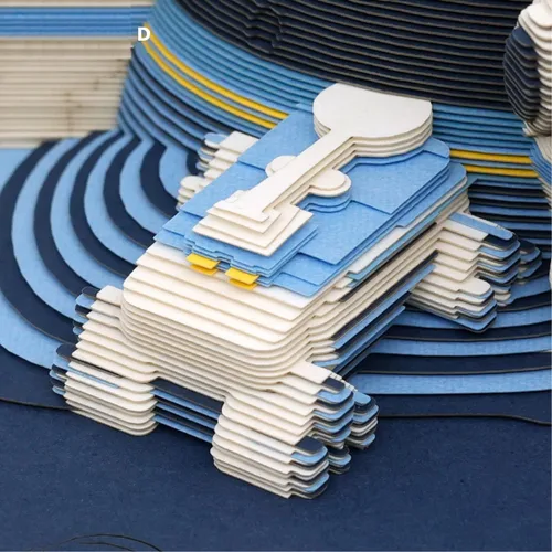 Tastefully Bloc de notas 3D, 196 hojas de arte para tallar, bricolaje, calcomanías creativas, papeles, tarjetas, manualidades, astronautas,