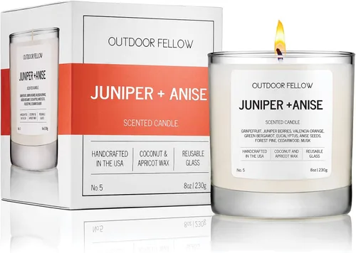 Miniatura 17 de Outdoor Fellow Vela perfumada Campfire – Madera ahumada, ámbar y cedro carbonizado, 8 onzas