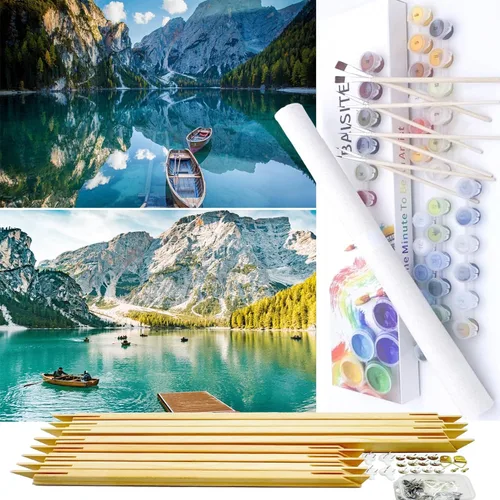 Miniatura 30 de BAISITE Kit de pintura por números para adultos principiantes, 12 pulgadas de ancho x 16 pulgadas de largo, paquete de 2 lienzos para kits