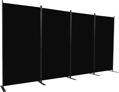 Miniatura 13 de CHOSENM Divisor de pared, 4 paneles divisores de habitación y pantallas de privacidad plegables con pies de soporte más anchos, pantalla de Gris
