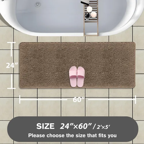 Miniatura 260 de Alfombra de baño pequeña de 12 x 18 pulgadas, lavable y absorbente, antideslizante, alfombra de baño de felpilla gruesa y suave para baño, ducha