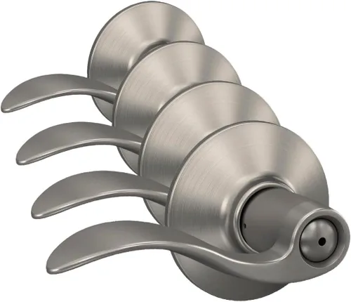 Miniatura 131 de SCHLAGE - Manija de puerta Accent con cerradura de paso libre para pasillo y armario en bronce antiguo - F10 ACC 716 Bronce Envejecido