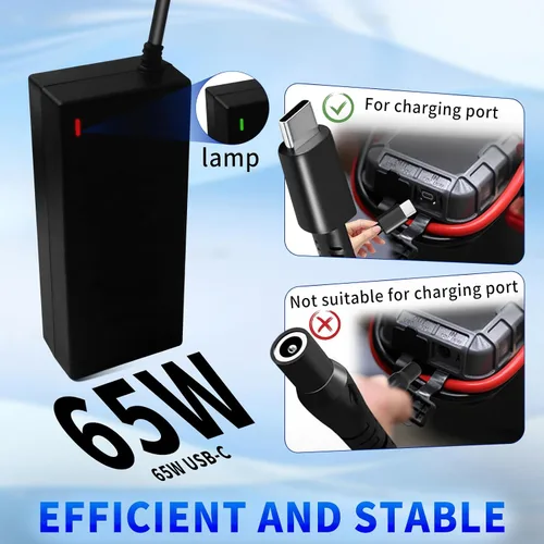 Miniatura 2 de Adaptador de corriente USB C de 65W para cargador de batería NOCO NOCO Boost X GBX45 1250A GBX55 GBX75 GBX155 4250A compatible con Boost Air AX65