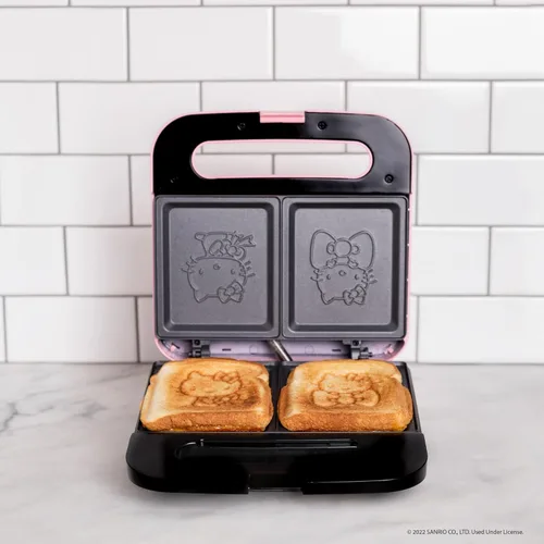 Miniatura 6 de Uncanny Brands Hello Kitty Máquina para Sándwiches de Queso a la Parrilla - Prensa Panini y Parrilla Compacta para Interiores