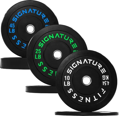 Miniatura 35 de Juego de placas olímpicas de amortiguación Fitvids, placas de peso de 2" para entrenamiento de fuerza y levantamiento de pesas, París o juego