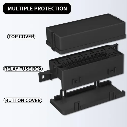 Miniatura 4 de RVBOATPAT Caja de relé de fusibles de 12 V con 6 relés y fusibles de cuchilla ATC/ATO de 11 vías, caja de fusibles y relés precableada de 12 V, 6