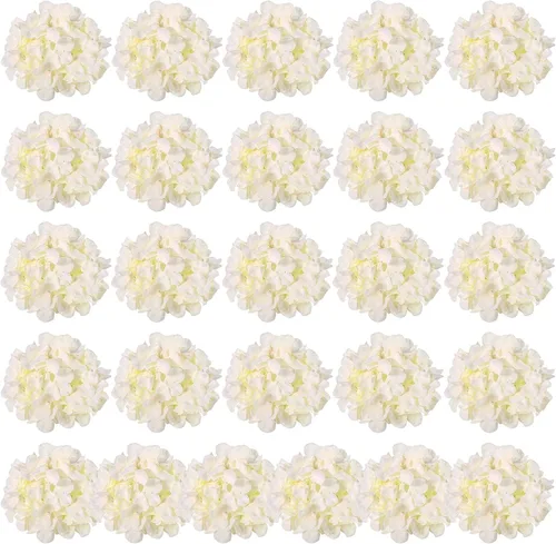 Miniatura 17 de Auihiay 26 piezas de flores hortensias artificiales de seda con tallo para decoración del hogar, bodas, fiesta.