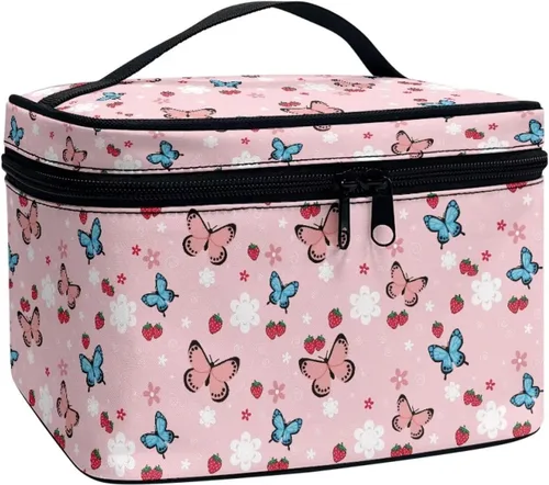 Miniatura 37 de Flashideas Bolsa de maquillaje para cosméticos Almacenamiento vertical Bolsa de maquillaje de viaje de gran capacidad, Caballo Azteca 1