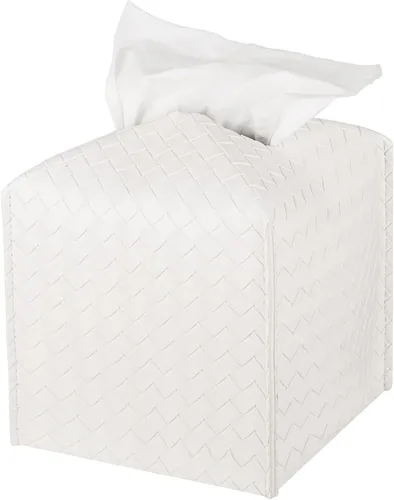Miniatura 22 de Funda para caja de pañuelos de piel sintética, estuche cuadrado para pañuelos faciales, dispensador de papel facial para baño, encimera de tocador