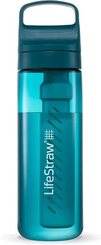 Miniatura 9 de LifeStraw Serie Go – Botella de filtro de agua sin BPA para viajes y uso diario, elimina bacterias, parásitos y microplásticos, mejora el sabor, 1L