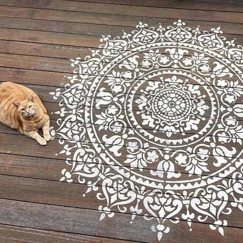 Miniatura 6 de Plantilla de mandala prosperidad reutilizable para paredes; puedes hacerlo tú mismo; decoración moderna para pared fácil y divertida