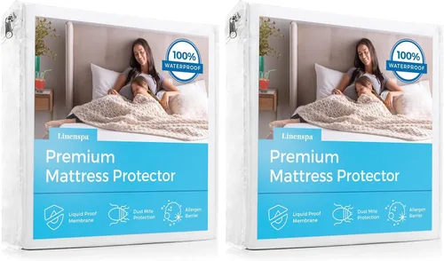 Miniatura 9 de Linenspa - Protector de almohada, impermeable, hipoalergénico, protector de colchón sin vinilo, suave, tamaño individual