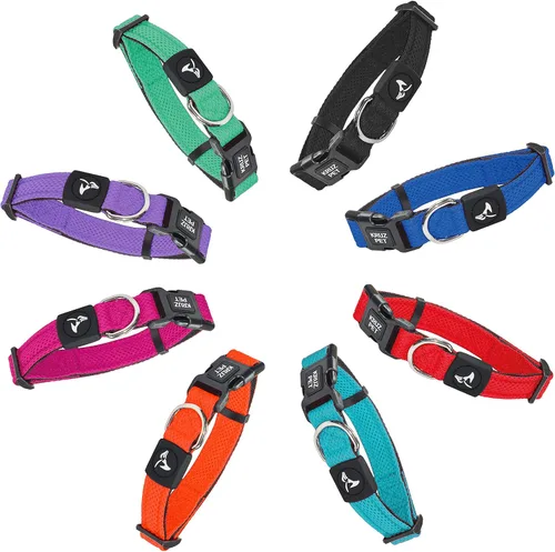 Miniatura 6 de KZA102-08XS - Collar de malla para perros pequeños, medianos y grandes, cuello ajustable, suave, ligero, transpirable, ajuste cómodo, naranja