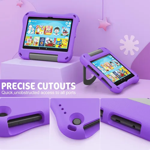 Miniatura 3 de DiHines - Funda para tablet de 8 pulgadas, no apta para iPad de Samsung de 8 pulgadas, ligera, a prueba de golpes, apta para niños, con soporte