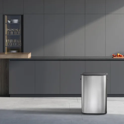Miniatura 5 de Bote de basura automático con sensor de movimiento con tapa, cubo de basura sin contacto de 14.5 galones, cubo de basura de 55 litros para cocina