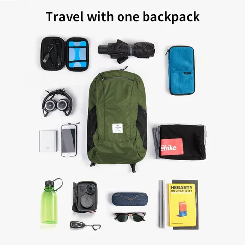 Miniatura 3 de Naturehike Mochila de senderismo ligera de 18 litros, mochila plegable impermeable para acampar, ultraligera para viajes, avión, adultos Verde Pino
