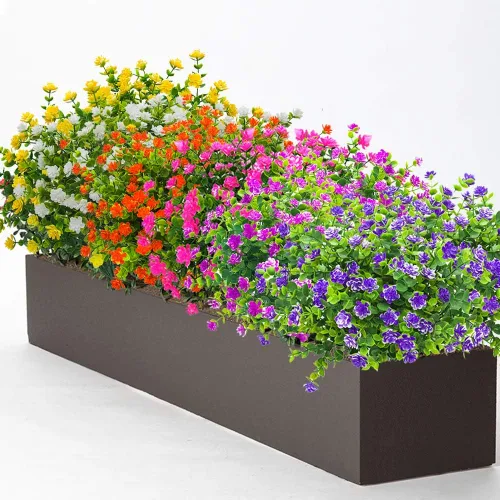 Miniatura 7 de Grunyia 10 paquetes de flores artificiales de narcisos para exteriores (azul)